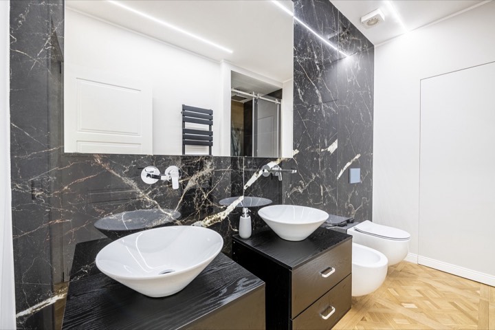 Bagno in marmo nero, Beccaria Modern Luxury, Firenze